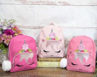 Unicorn Personalized Mini Backpack Cute Custom Magical Daycare Travel Bag Children Kids Girl Back to School