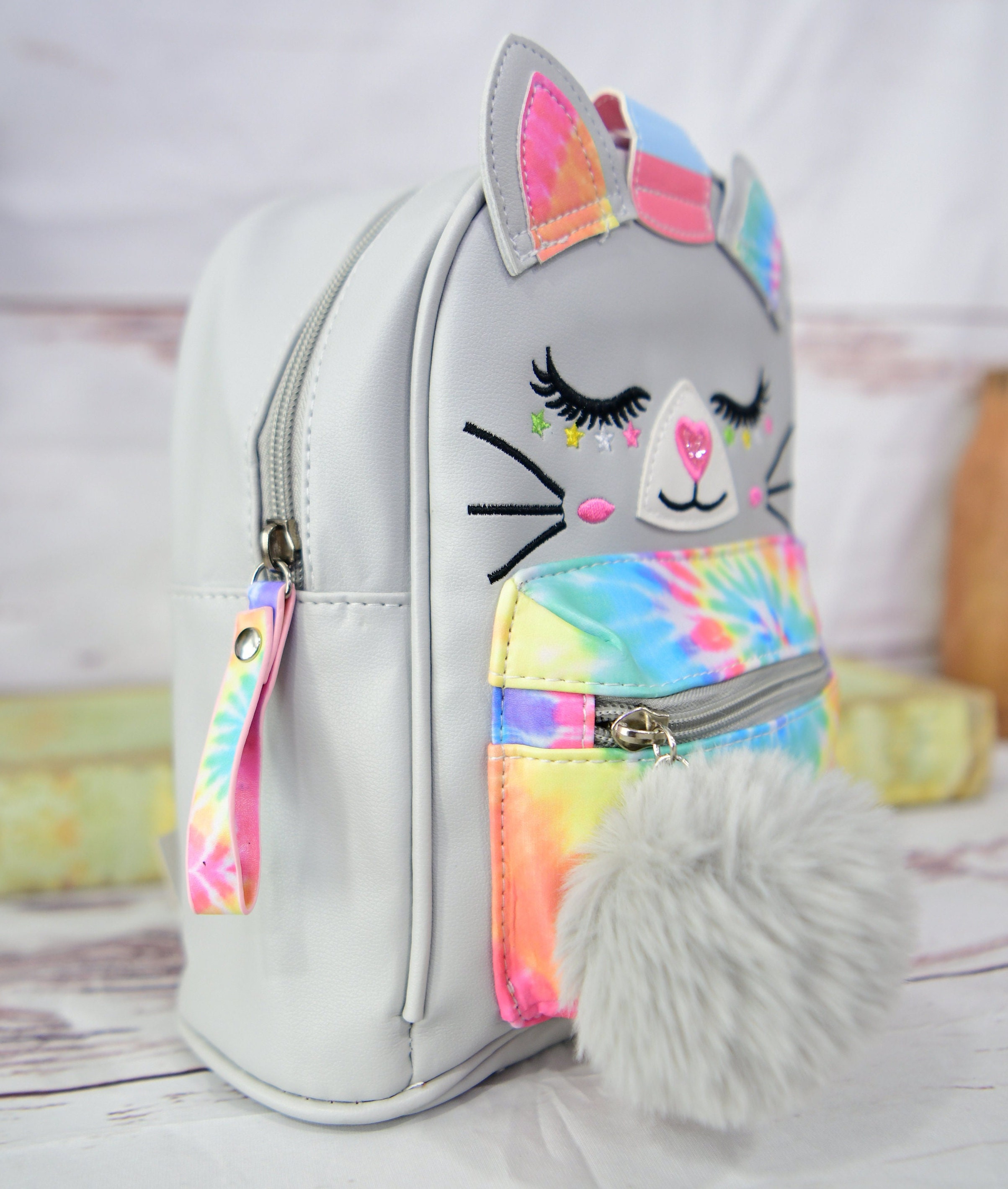 Personalized Cat Unicorn Mini Backpack Cute Custom Rainbow 