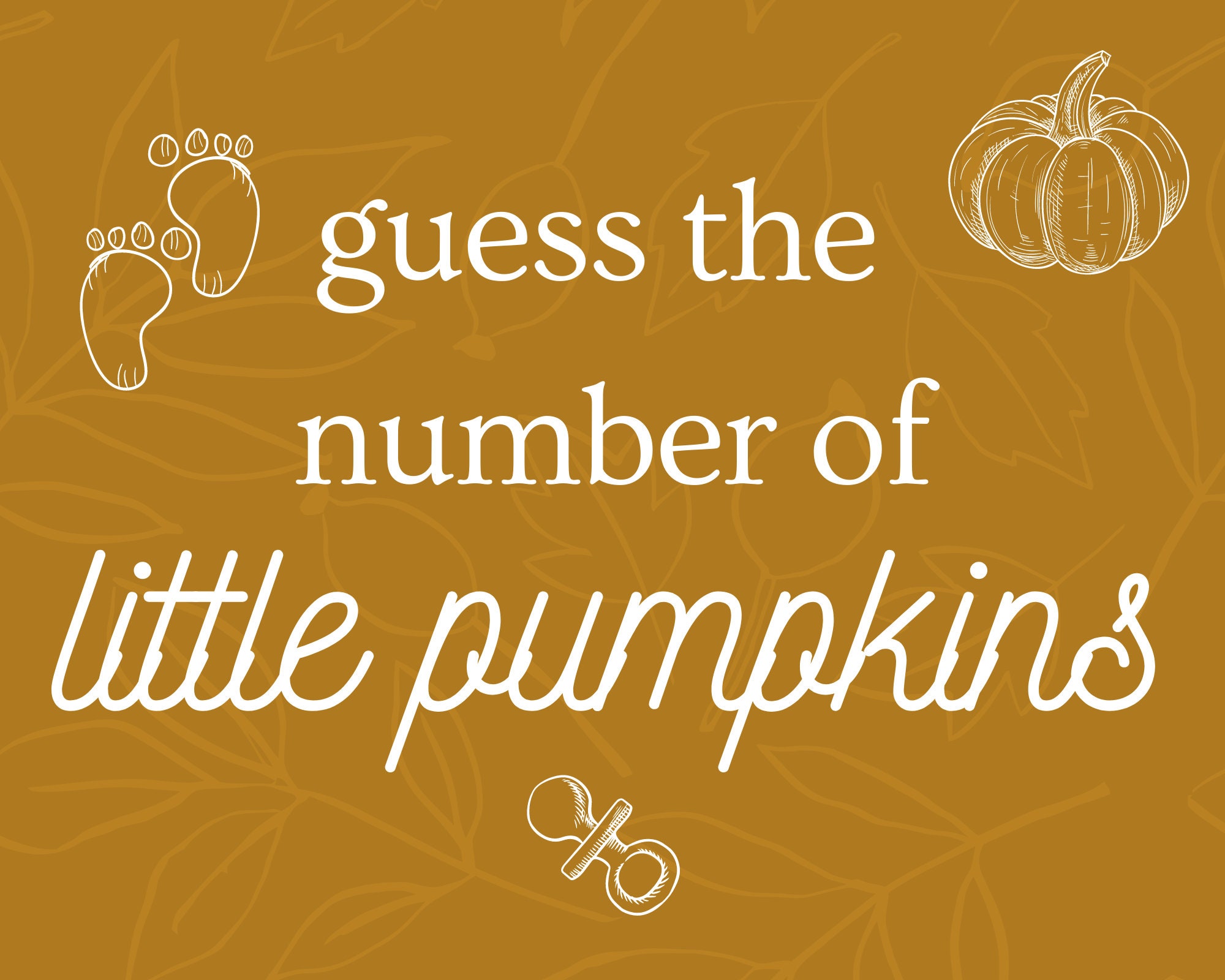 Sign / Poster for Baby Shower Guess the Pumpkins Etsy
