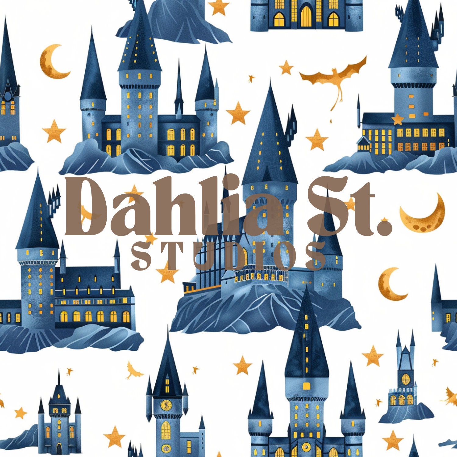 Potter Repeating Pattern Wizard Castle | HP | Fall | Halloween | Harry Potter | Seamless File ...
