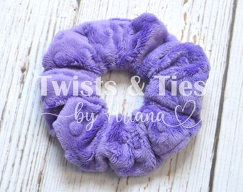 Purple and White Dot Scrunchie and Headband Summer Hair Accessories Soft and Smooth | Hair Care Soft Scrunchie Top Knot Headband