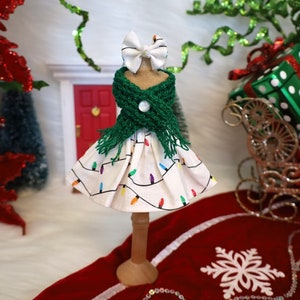 Christmas lights elf skirt outfit