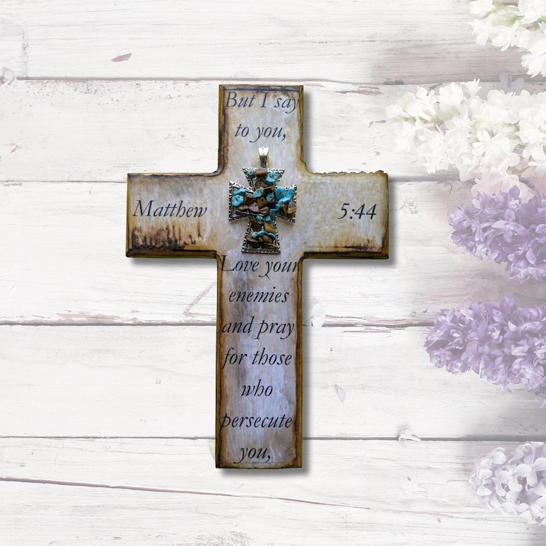 Wooden cross with Bible verse image 6