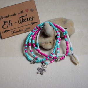 Bohemian bracelets, Friendship bead bracelets, Sea bracelets, Silver bracelets, Shell bracelets, Star bracelet