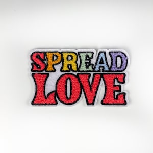 Spread Love Iron On Fuzzy Chenille Patch