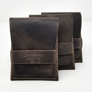 Cartera/Tarjetero - hecho en EE.UU. - cuero Crazyhorse, hecho a mano, cosido a mano