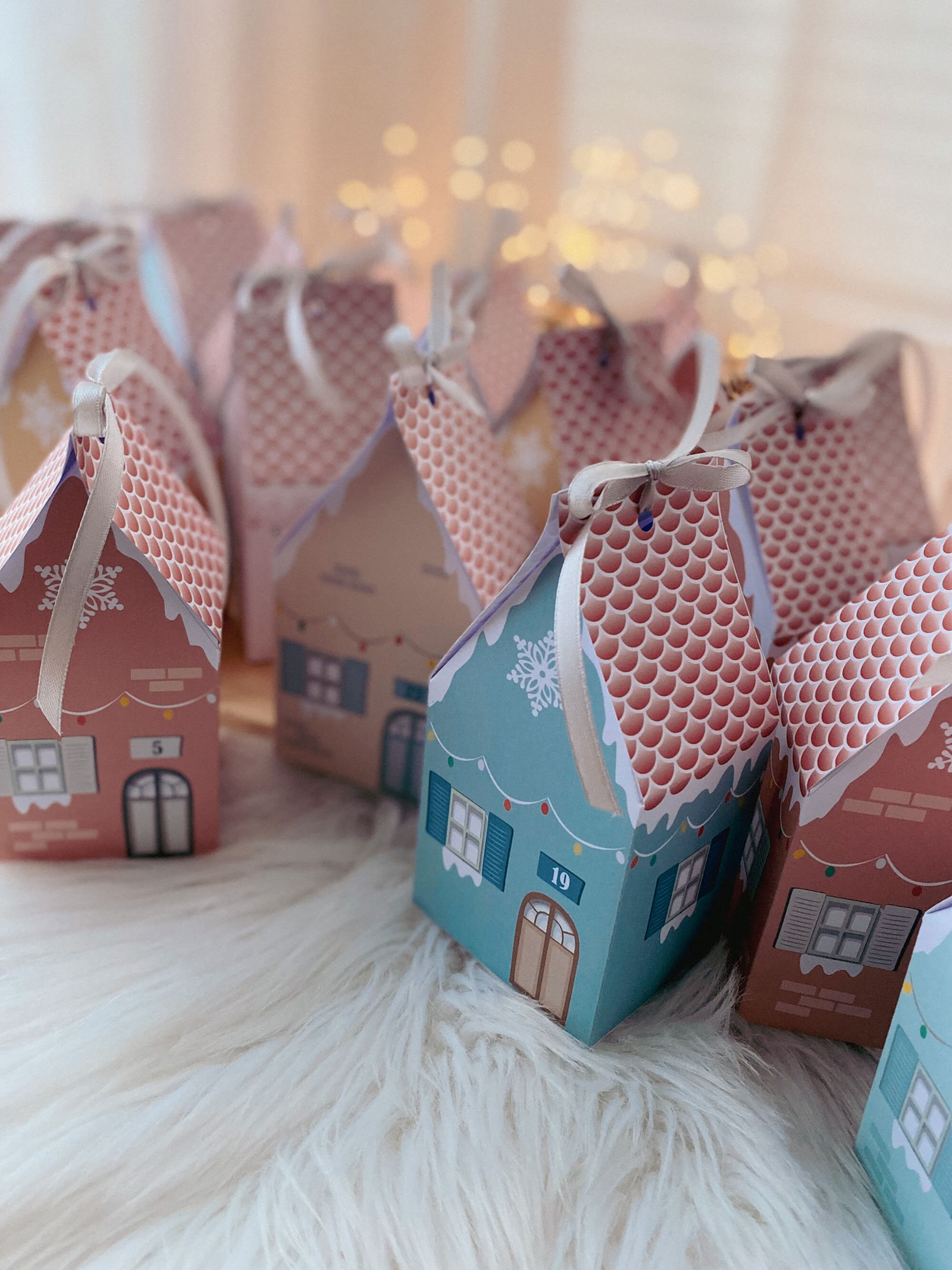 Printable Advent Calendar Houses DIY Xmas Decor Christmas - Etsy