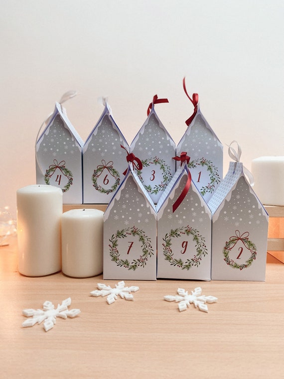 Printable Advent Calendar, Christmas Wintertown, Xmas Countdown,  Adventskalender Für Kinder, Paper Houses, PDF Digital File - Etsy