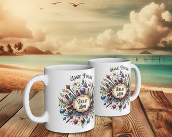 Tasse potion magique super maman - 11 oz (0,33 l) design fantasy vintage. Revêtement ORCA pour une sublimation haute qualité