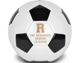 Personalized Wedding Guest Award Soccer Ball, Custom Guestbook Best Man Groomsmen Ringbearer Proposal