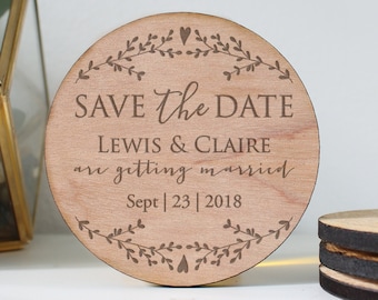Save the date Magnets, Wood Save the date Magnet, Wedding Save The Dates Save the date invitations Laser Engraved Save The Date --STDCIR-16