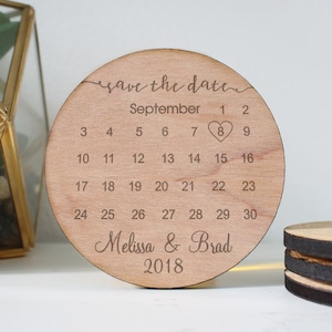 Save the date Calendar Magnets, Wood Save the date, Wedding Save The Dates Save the date invitations Laser Engraved Save The Date --STDCIR-5
