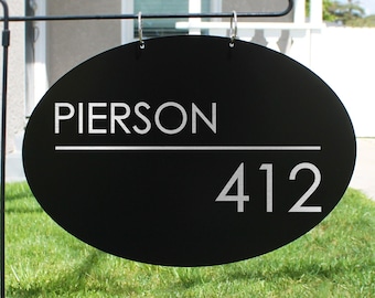 Personalized Family Name Garden Flag, Metal Outdoor Address Sign
