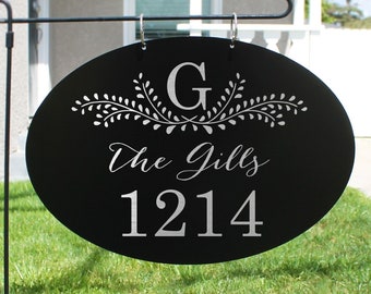 Personalized Garden Flag, Custom Family Yard Sign, Family Name Sign, Garden Flag, Yard Metal Sign, Home Address Sign, Outdoor Sign, --MHB-12