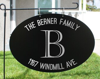 Personalized Family Name Garden Flag, Custom Metal Yard Sign