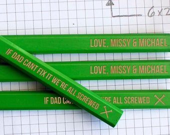 Personalized Carpenter Pencils, Engraved Carpenter Pencils, Carpenter Pencils, Gifts for Dad, Father’s Day Gifts, Valentine's Day --CPG-6