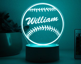 Baseball, Night Light, Personalized Night Lights Kids, Night Lights, Bedroom Night Lights, Kids Bedroom Decor, Night Lights for Boys --NL-22