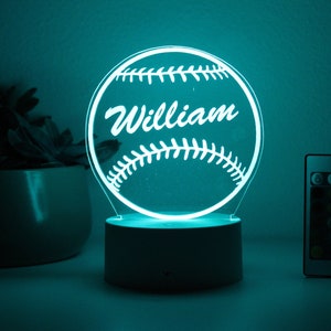 Baseball, Night Light, Personalized Night Lights Kids, Night Lights, Bedroom Night Lights, Kids Bedroom Decor, Night Lights for Boys --NL-22