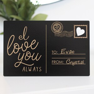 Love Holz Postkarte, Valentinstag Liebespostkarte, personalisierte Holzpostkarte, Valentinstagsgeschenke, Geschenke für Freundinnen --LP-B-5