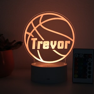 Basketball, Night Light, Personalized Night Lights Kids, Night Lights, Bedroom Night Lights, Kids Bedroom Decor, Lights for Boys --NL-28