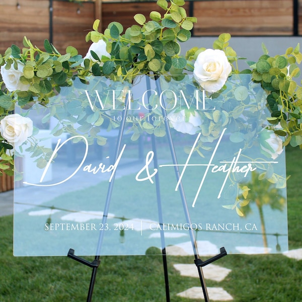 Wedding Welcome Sign Welcome Sign Acrylic Welcome Sign Engagement Party Acrylic Clear Engagement Party Sign Acrylic Welcome Wedding Sign