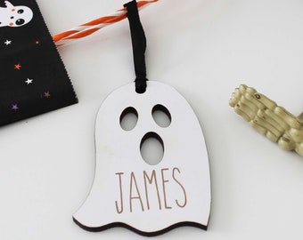 Halloween Basket Name Tags, Personalized Halloween Basket Name Tags, Custom Halloween Tag, Custom Halloween Name Sign, Halloween Ghost