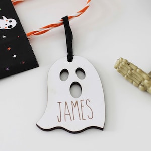 Halloween Basket Name Tags, Personalized Halloween Basket Name Tags, Custom Halloween Tag, Custom Halloween Name Sign, Halloween Ghost