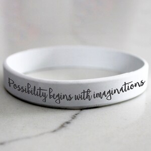Possibility Begins, Bracelet, Motivational Bracelet Custom Silicon Bracelet Personalized Bracelet, Wristband Custom Bracelet --SB-B-LRG-43