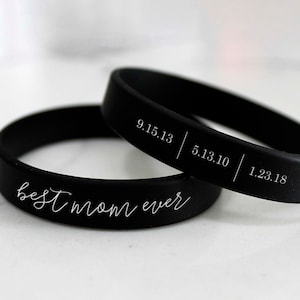 Custom Silicon Bracelet, Best Mom Ever Bracelet, Personalized Silicon Bracelet, Custom Silicon Bracelet, Personalized Bracelet --SB-B-LRG-27