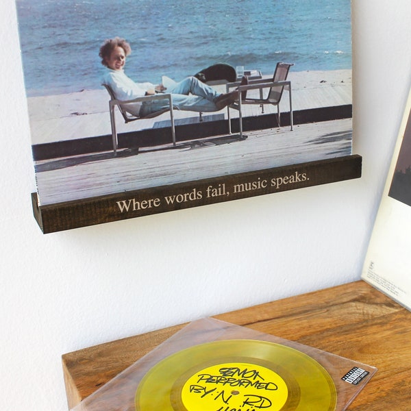 Personalized Vinyl Record Display, Custom Art Wall Display, Personalized Wood Record Holder, Custom Record Frame Wall Display--RDNW-WAL-100