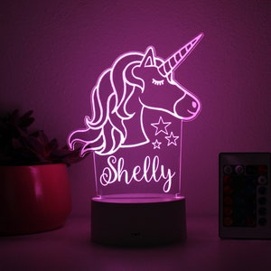 ユニコーン、ナイトライト、パーソナライズされた子供用ナイトライト、ナイトライト、寝室用ナイトライト、子供部屋の装飾、女の子用ナイトライト --NL-15