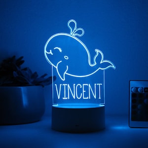 Whale, Night Light, Personalized Night Lights Kids, Night Lights, Bedroom Night Lights, Kids Bedroom Decor, Night Lights for Boys --NL-21