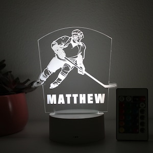 Hockey Player, Night Light, Personalized Night Lights Kids, Night Lights, Bedroom Night Lights, Kids Bedroom Decor, Lights for Boys --NL-37