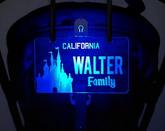 Personalized Light Up Mouse Ears Stroller Sign, Custom Family Identifier