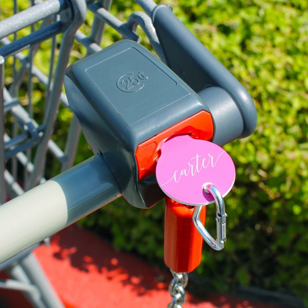 Personalized Shopping Cart Keychain, Custom Buggy Cart Coin Keychain, Grocery Cart Coin Keychain, --BK3-P-CARTER