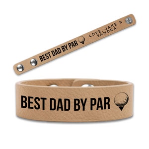 Custom Leather Bracelet, Best Dad By Par Bracelet, Personalized Leather Bracelet, Custom Leather Bracelet, Personalized Bracelet Dad Gifts