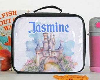 Spersonalizowany lunchbox dla dzieci Princess Castle, Lunch box z imieniem dziecka Spersonalizowany lunch box dla dzieci Prezenty na powrót do szkoły, Szkoła --pound-W-CASTLE