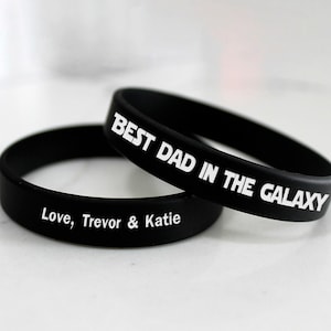 Mejor papá en la galaxia, pulsera de silicio, pulsera de silicio personalizada, pulsera de silicio personalizada, pulsera personalizada --SB-B-LRG-16