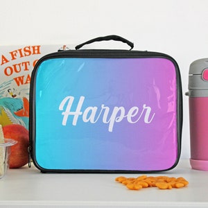 Glitter Personalized Kids Lunch Box Lunch box with Kid&#39;s Name, Custom Lunch box for kids, Back to school gifts, School Gifts --LB-W-100