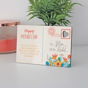 Cartão postal floral, cartão postal personalizado para o dia das mães, cartão postal de madeira personalizado para o dia das mães, presentes para o dia das mães --LPC-SUB-FLOWERS