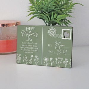 Cartão postal floral, cartão postal personalizado para o dia das mães, cartão postal de madeira personalizado para o dia das mães, presentes para o dia das mães --LPC-SUB-GREENF