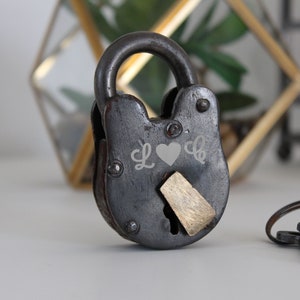 Antique Love Lock with Keys, Custom Love Lock, Engraved Love Lock, Antique Love Lock, Bridge Lock, Gate Fence Lock Paris Lock --LOCK-ANT-100