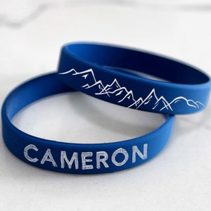 Mountains, Motivational Bracelet, Custom Silicon Bracelet, Personalized Silicon Bracelet, Silicon Wristband Custom Bracelet --SB-B-LRG-34