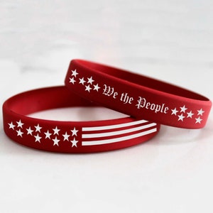 American Flag Bracelet, Motivational Bracelet Custom Silicon Bracelet Personalized Bracelet, Silicon Wristband Custom Bracelet --SB-B-LRG-40
