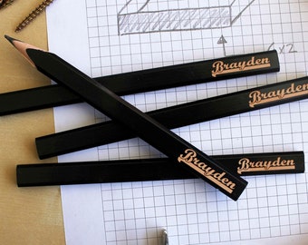 Personalized Carpenter Pencils, Engraved Carpenter Pencils, Carpenter Pencils, Gifts for Dad, Father’s Day Gifts, Valentine's Day --CPB-1