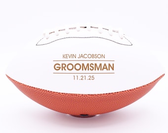 Personalized Engraved Football, Groomsmen Best Man Ring Bearer Proposal Gift Wedding Party
