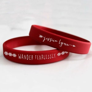 Vandra orädd armband, motivationsarmband anpassat silikonarmband personligt armband, armband anpassat armband --SB-B-LRG-41