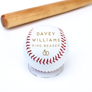 Personalized Ring Bearer Gift, Personalized Baseball, Baseball Birthday Gift, Newborn Gift, Custom Engraved Sports Gift --BALL-BASE-RING