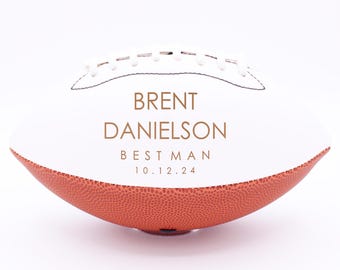 Personalized Groomsmen Gift Football, Personalized Best Man Football, Personalized Ring Bearer Football Gift, Wedding Football --BALL-FB3-1