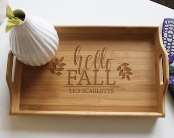 Personalisiertes Serviertablett Benutzerdefiniertes Serviertablett Holztablett Hochzeitsgeschenke Neues Zuhause Geschenke Brautpaargeschenke Serviertablett --TRAY-BAM-100